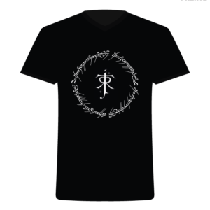 Camisa Ilustrada O Senhor dos Anéis O Hobbit Preto Frente